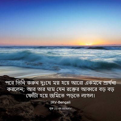 Picture 03 - লূক 22:44 BENIRV - পরে তিনি করুন - Bible Verse Picture