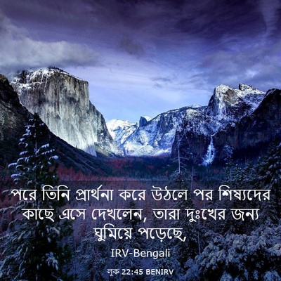 Picture 03 - লূক 22:45 BENIRV - পরে তিনি - Bible Verse Picture
