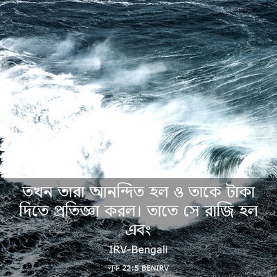 Picture 03 - লূক 22:5 BENIRV - তখন তারা আনন্দিত - Bible Verse Picture
