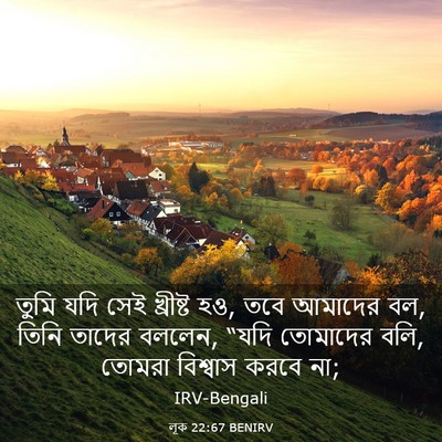 Picture 03 - লূক 22:67 BENIRV - তুমি যদি সেই - Bible Verse Picture