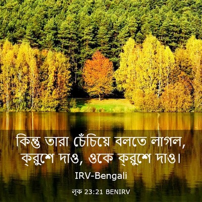 Picture 03 - লূক 23:21 BENIRV - কিন্তু তারা - Bible Verse Picture