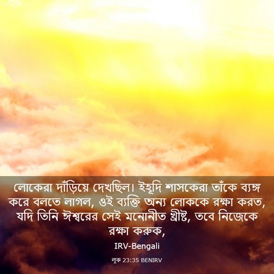 Picture 03 - লূক 23:35 BENIRV - লোকেরা দাঁড়িয়ে - Bible Verse Picture