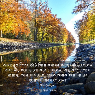 Picture 03 - লূক 24:12 BENIRV - তা সত্বেও পিতর উঠে - Bible Verse Picture