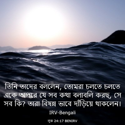 Picture 03 - লূক 24:17 BENIRV - তিনি তাদের বললেন, - Bible Verse Picture