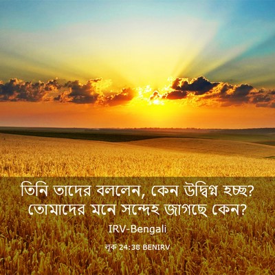 Picture 03 - লূক 24:38 BENIRV - তিনি তাদের বললেন, - Bible Verse Picture