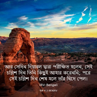 Picture 03 - লূক 4:2 BENIRV - আর সেদিন দিয়াবল - Bible Verse Picture