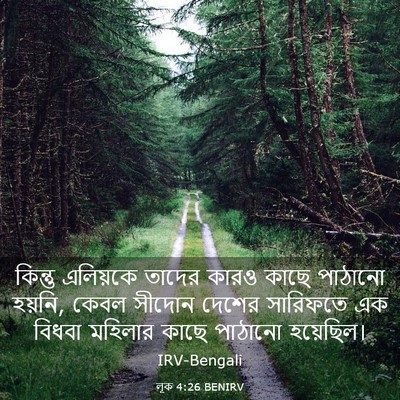 Picture 03 - লূক 4:26 BENIRV - কিন্তু এলিয়কে - Bible Verse Picture