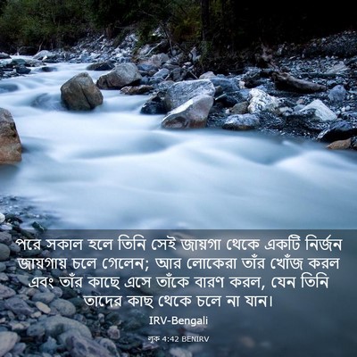 Picture 03 - লূক 4:42 BENIRV - পরে সকাল হলে তিনি - Bible Verse Picture
