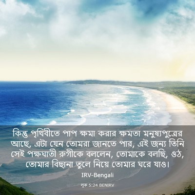 Picture 03 - লূক 5:24 BENIRV - কিন্তু পৃথিবীতে - Bible Verse Picture