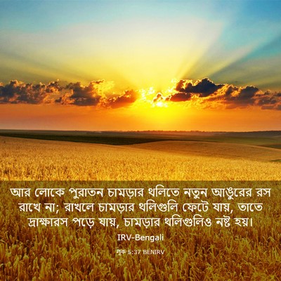 Picture 03 - লূক 5:37 BENIRV - আর লোকে পুরাতন - Bible Verse Picture