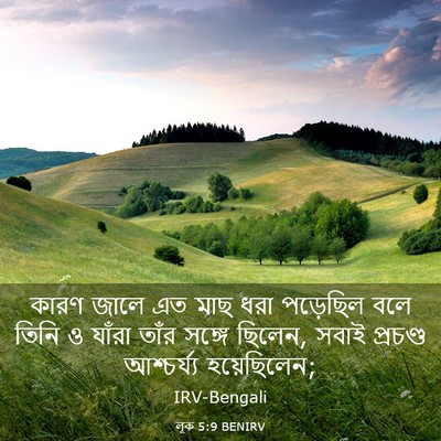 Picture 03 - লূক 5:9 BENIRV - কারণ জালে এত মাছ - Bible Verse Picture