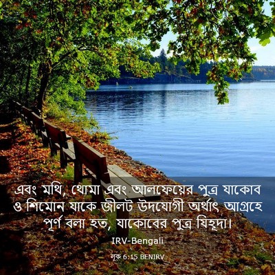 Picture 03 - লূক 6:15 BENIRV - এবং মথি, থোমা এবং - Bible Verse Picture