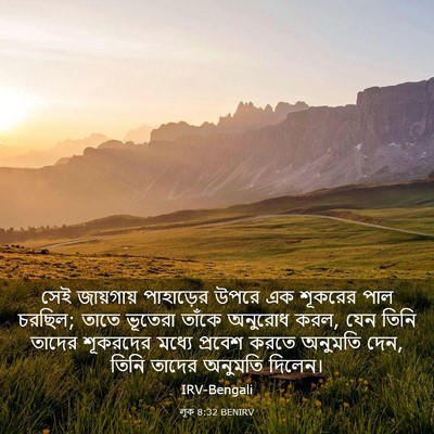 Picture 03 - লূক 8:32 BENIRV - সেই জায়গায় - Bible Verse Picture