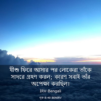 Picture 03 - লূক 8:40 BENIRV - যীশু ফিরে আসার পর - Bible Verse Picture