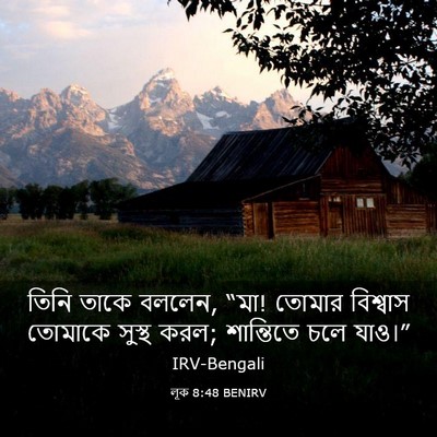 Picture 03 - লূক 8:48 BENIRV - তিনি তাকে বললেন, - Bible Verse Picture