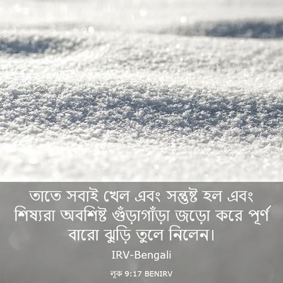 Picture 03 - লূক 9:17 BENIRV - তাতে সবাই খেল এবং - Bible Verse Picture