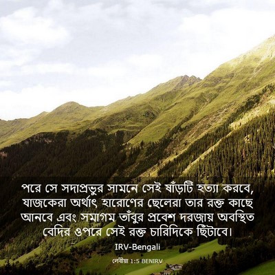 Picture 03 - লেবীয়া 1:5 BENIRV - পরে সে সদাপ্রভুর - Bible Verse Picture