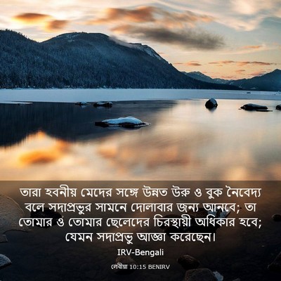 Picture 03 - লেবীয়া 10:15 BENIRV - তারা হবনীয় মেদের - Bible Verse Picture