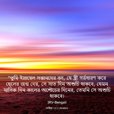 Picture 03 - লেবীয়া 12:2 BENIRV - “তুমি ইস্রায়েল - Bible Verse Picture