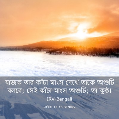 Picture 03 - লেবীয়া 13:15 BENIRV - যাজক তার কাঁচা - Bible Verse Picture