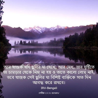 Picture 03 - লেবীয়া 13:31 BENIRV - আর যাজক যদি ছুলির - Bible Verse Picture