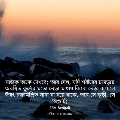 Picture 03 - লেবীয়া 13:43 BENIRV - যাজক তাকে দেখবে; আর - Bible Verse Picture