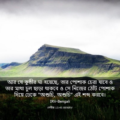 Picture 03 - লেবীয়া 13:45 BENIRV - আর যে কুষ্ঠীর ঘা - Bible Verse Picture