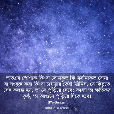 Picture 03 - লেবীয়া 13:52 BENIRV - অতএব পোশাক কিংবা - Bible Verse Picture