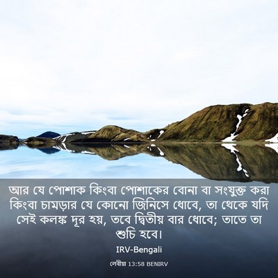 Picture 03 - লেবীয়া 13:58 BENIRV - আর যে পোশাক কিংবা - Bible Verse Picture