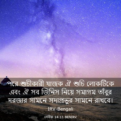 Picture 03 - লেবীয়া 14:11 BENIRV - পরে শুচীকারী যাজক - Bible Verse Picture