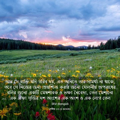 Picture 03 - লেবীয়া 14:21 BENIRV - আর সে ব্যক্তি যদি - Bible Verse Picture