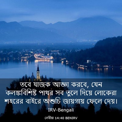 Picture 03 - লেবীয়া 14:40 BENIRV - তবে যাজক আজ্ঞা - Bible Verse Picture