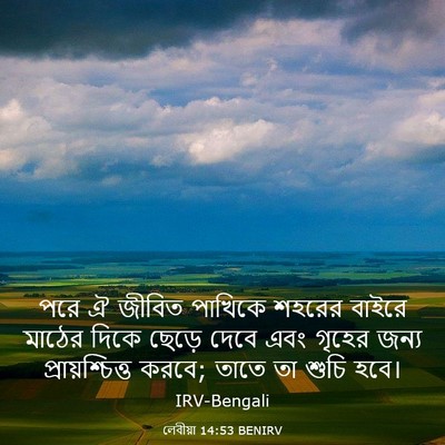Picture 03 - লেবীয়া 14:53 BENIRV - পরে ঐ জীবিত পাখিকে - Bible Verse Picture
