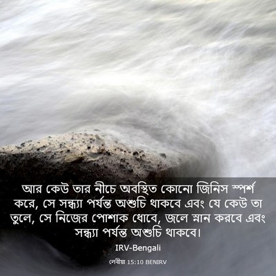 Picture 03 - লেবীয়া 15:10 BENIRV - আর কেউ তার নীচে - Bible Verse Picture