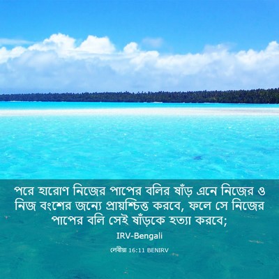 Picture 03 - লেবীয়া 16:11 BENIRV - পরে হারোণ নিজের - Bible Verse Picture