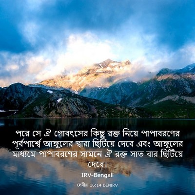Picture 03 - লেবীয়া 16:14 BENIRV - পরে সে ঐ গোবৎসের - Bible Verse Picture