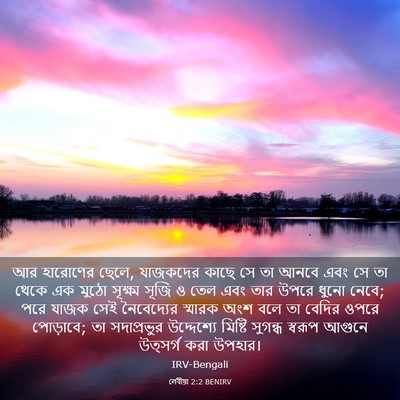 Picture 03 - লেবীয়া 2:2 BENIRV - আর হারোণের ছেলে, - Bible Verse Picture