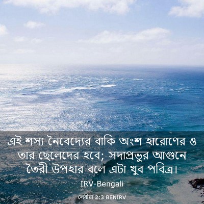 Picture 03 - লেবীয়া 2:3 BENIRV - এই শস্য নৈবেদ্যের - Bible Verse Picture