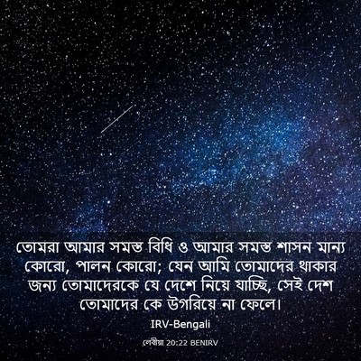 Picture 03 - লেবীয়া 20:22 BENIRV - তোমরা আমার সমস্ত - Bible Verse Picture