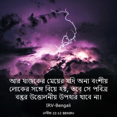Picture 03 - লেবীয়া 22:12 BENIRV - আর যাজকের মেয়ের - Bible Verse Picture