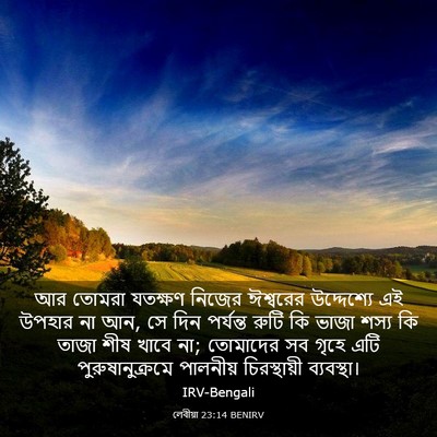 Picture 03 - লেবীয়া 23:14 BENIRV - আর তোমরা যতক্ষণ - Bible Verse Picture