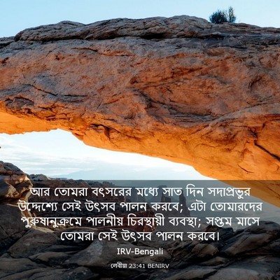 Picture 03 - লেবীয়া 23:41 BENIRV - আর তোমরা বৎসরের - Bible Verse Picture