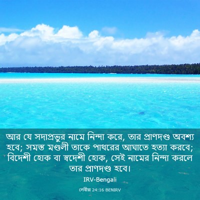 Picture 03 - লেবীয়া 24:16 BENIRV - আর যে সদাপ্রভুর - Bible Verse Picture