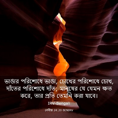 Picture 03 - লেবীয়া 24:20 BENIRV - ভাঙার পরিশোধে - Bible Verse Picture