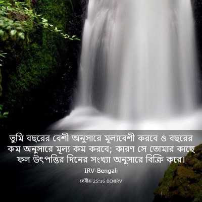 Picture 03 - লেবীয়া 25:16 BENIRV - তুমি বছরের বেশী - Bible Verse Picture