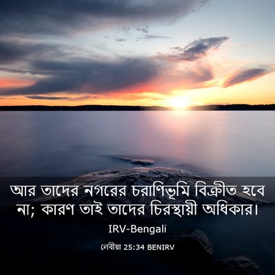 Picture 03 - লেবীয়া 25:34 BENIRV - আর তাদের নগরের - Bible Verse Picture