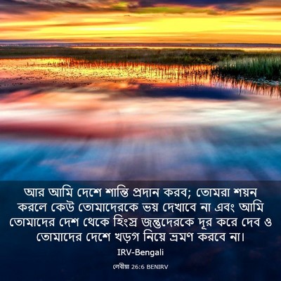 Picture 03 - লেবীয়া 26:6 BENIRV - আর আমি দেশে শান্তি - Bible Verse Picture