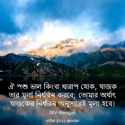 Picture 03 - লেবীয়া 27:12 BENIRV - ঐ পশু ভাল কিংবা - Bible Verse Picture