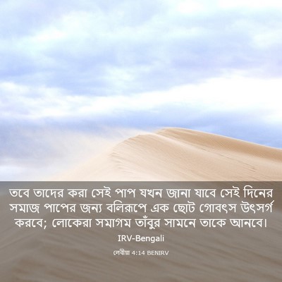 Picture 03 - লেবীয়া 4:14 BENIRV - তবে তাদের করা সেই - Bible Verse Picture