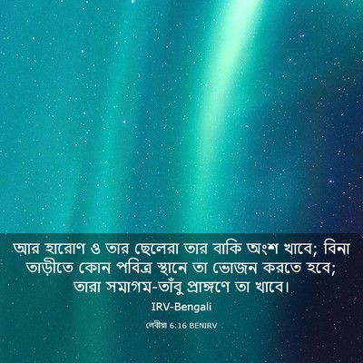 Picture 03 - লেবীয়া 6:16 BENIRV - আর হারোণ ও তার - Bible Verse Picture